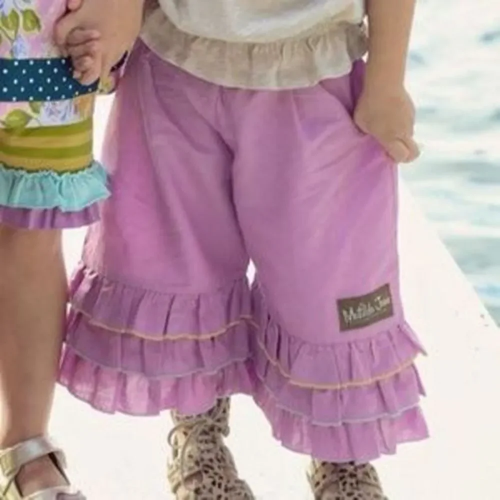 Matilda Jane girls 18M 2 triple ruffle Sweet Violet linen blend pants Good Hart